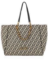 Liu Jo - Large Jacquard Chain-Detail Tote Bag - Lyst