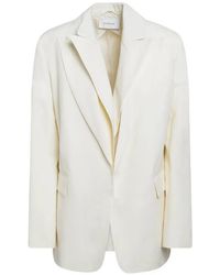 Sportmax - Blazer À Revers Crantés Et Poche À Rabat - Lyst