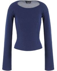 Giorgio Armani - Long-Sleeve Sweater - Lyst