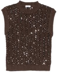 Peserico - Top sin mangas con lentejuelas - Lyst