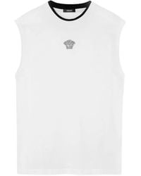 Versace - Medusa-Embroidered Tank Top - Lyst