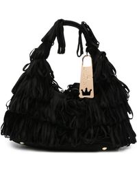 La Milanesa - Fringe-Detailed Logo-Plaque Clutch Bag - Lyst