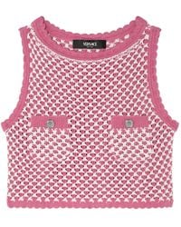 Versace - Crochet Knit Top - Lyst