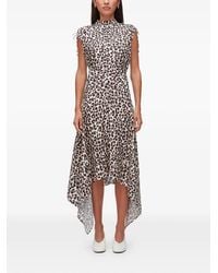 3.1 Phillip Lim - Leopard-Print Ruched Silk Dress - Lyst