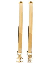 Elisabetta Franchi - Curved Earrings With Logo - Lyst