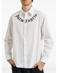 Palm Angels - Camisa Con Botones Y Logo Estampado - Lyst