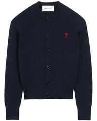 Ami Paris - Wollen Vest Met Logo - Lyst