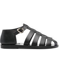 Ancient Greek Sandals - Schwarze homeria flache sandale - Lyst