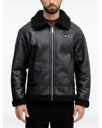 Lindbergh - Shearling Buckle Faux-Leather Jacket - Lyst