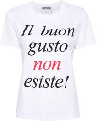 Moschino - T-shirt en coton biologique à slogan imprimé - Lyst