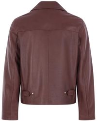 Lardini - Zip-Up Leather Jacket - Lyst