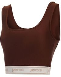 Just Cavalli - Cropped Top Met Logoband - Lyst