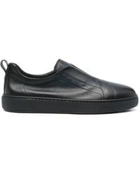 Santoni - Slip-On-Sneakers Aus Leder - Lyst