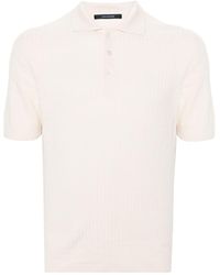 Tagliatore - Ribbed-knit Polo Shirt - Lyst