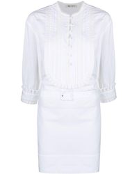 Ports 1961 - Embroidered Cotton Short Dress - Lyst