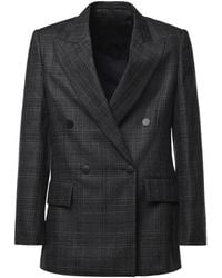 Dondup - Check-Pattern Double-Breasted Blazer - Lyst
