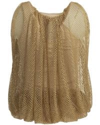 Sportmax - Crystal-Embellished Mesh Top - Lyst