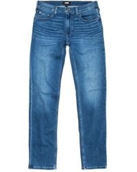 PAIGE - Back-Patch Straight-Leg Jeans - Lyst
