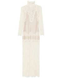 Rabanne - Lace-Panelled Long-Sleeve Maxi Dress - Lyst