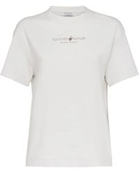 Brunello Cucinelli - T-Shirt En Coton À Logo Imprimé - Lyst