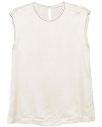 Peserico - Bead-Trim Sleeveless Top - Lyst