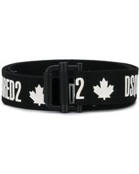 DSquared² Ceinture à logo imprimé - Noir
