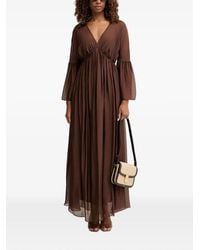 Haveone - V-Neck Flared-Sleeve Maxi Dress - Lyst
