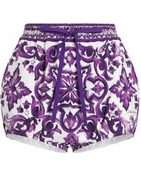 Dolce & Gabbana - Majolica-Print Poplin Shorts - Lyst