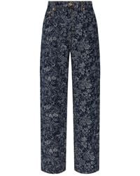 Ganni - Floral-Pattern Jeans - Lyst