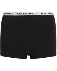KARL LAGERFELD - Essential Logo-Detail Cotton Boxer Shorts - Lyst