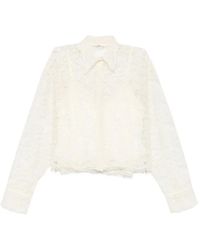 Ermanno Scervino - Floral-Lace Scalloped-Hem Shirt - Lyst