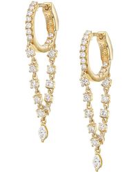 Anita Ko - 18kt Yellow Gold Sienna Diamond Drop huggie Hoop Earrings - Lyst