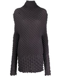 Issey Miyake - Shell-knit Wool-blend Minidress - Lyst