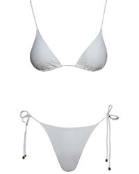 Noire Swimwear - Nikki Snakeskin-Effect Bikini Set - Lyst
