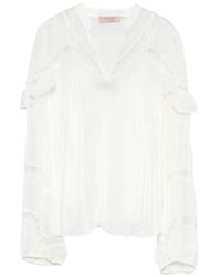 Twinset - Pleated Ruffled Blouse - Lyst