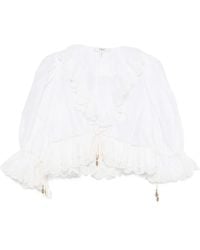 Chloé - Top Crop Con Ruches - Lyst