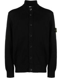 Stone Island - Compass-badge Ribbed-knit Cardigan - Lyst
