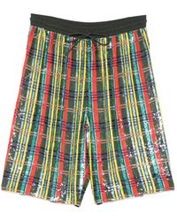 Ashish - Plaid Sequin Shorts - Lyst