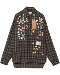 Maison Mihara Yasuhiro - Price-Sticker Printed Check Shirt - Lyst