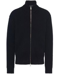 Prada - Ribbed-knit Zip-up Cardigan - Lyst