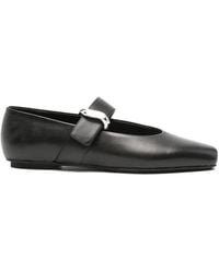 Emporio Armani - Leather Ballet Flats - Lyst