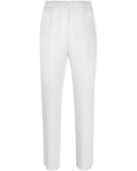 Pleats Please Issey Miyake - Plissé Tapered-leg Cropped Trousers - Lyst