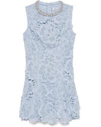 Self-Portrait - Short Dress With Floral Lace - Lyst
