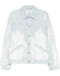 MM6 by Maison Margiela - Paint-Splatter Denim Jacket - Lyst