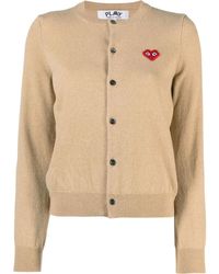 COMME DES GARÇONS PLAY - Embroidered Heart Wool Cardigan - Lyst