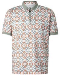 Bogner - Geometric-Print Zip-Neck Polo Shirt - Lyst