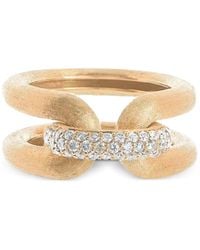 Nanis - 18kt Link Gelbgoldring mit Diamanten - Lyst