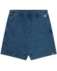 Aape By A Bathing Ape - Short En Jean À Logo Embossé - Lyst