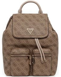 Guess - Manhattan Monogram Flap Backpack - Lyst