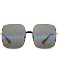 Gucci - Rectangular-frame sunglasses - Lyst